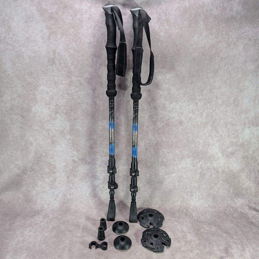 Cascade Mountain Tech CMT Carbon Fiber Adjustable Trekking Poles Quick Lock Set
